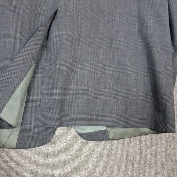 Vintage Tommy Hilfiger Blazer Mens 43R Gray Plaid Wool USA Made Jacket ACTWU - Picture 5 of 16